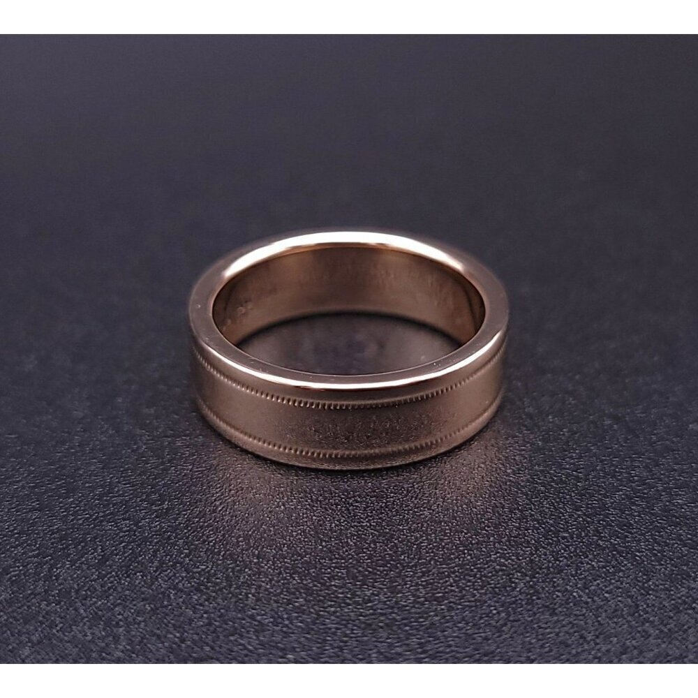 Tiffany & Co 18kt Rose Gold Together Double Milgrain 6mm Wedding Band Size 6.5 - Picture 12 of 15